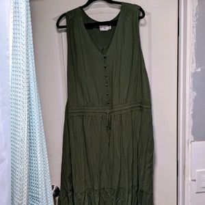 Terra and Sky Olive Green Dress